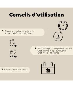 Bouchées Alt’vers antiparasitaires Chat BIO, 7 monodoses